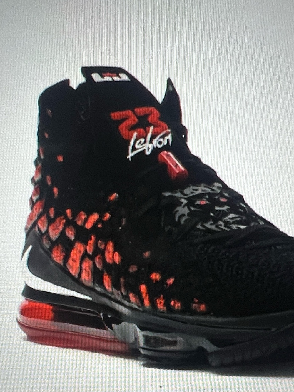 Nike LeBron Kids Black and Red Basketball Sneakers